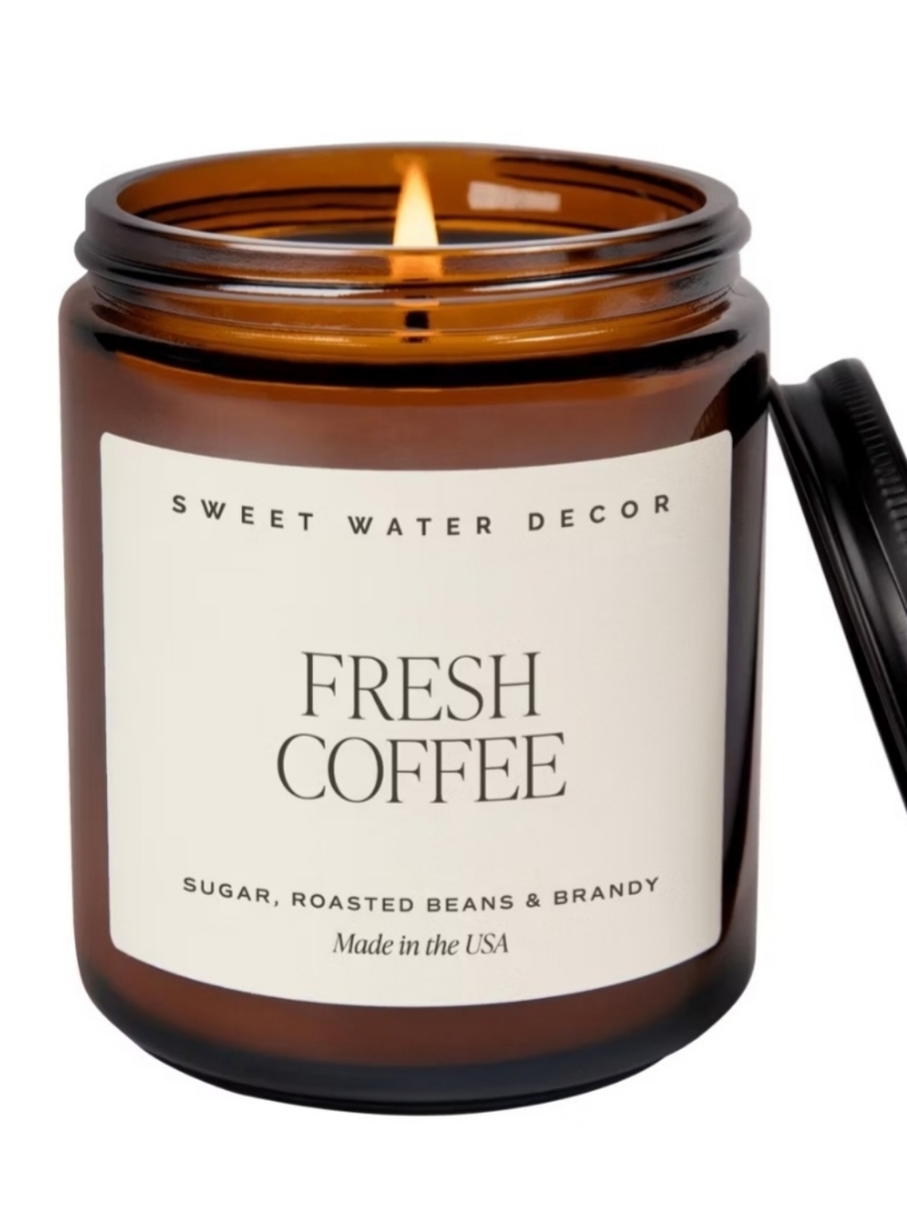 Fresh Coffee Scented Candle - Amber Glass